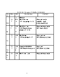 Giáo án trọn bộ lớp 1 - Tuần 10 năm 2011