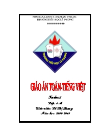 Giáo án Toán, Tiếng Việt lớp 1 - Tuần 5