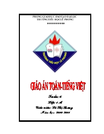 Giáo án Toán, Tiếng Việt lớp 1 - Tuần 6