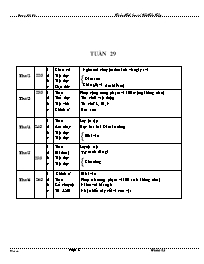 Kế hoạch bài dạy lớp 1 - Dương Thị Thu - Tuần 29