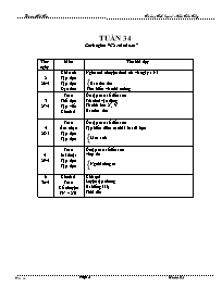 Kế hoạch bài dạy lớp 1 - Dương Thị Thu - Tuần 34