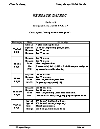 Kế hoạch bài dạy lớp 1 - Lê Thị Nhương - Tuần 19