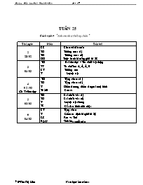 Kế hoạch bài dạy lớp 1 - Nguyễn Thị Liên - Tuần 25