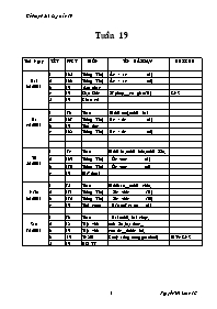 Kế hoạch bài học lớp 1 - Tuần 19