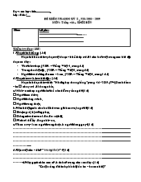 Đề kiểm tra học kỳ I năm học 2008 - 2009 môn: tiếng Việt – Khối 4