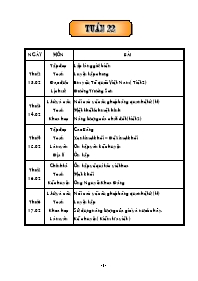 Giáo án các môn học khối lớp 5 - Tuần 22