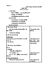 Giáo án giảng dạy các môn học khối 1 - Tuần 6