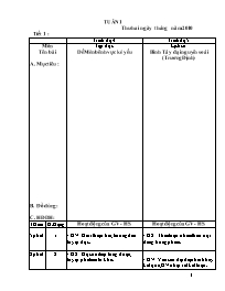 Giáo án giảng dạy môn lớp 1 - Tuần học 1 năm 2009