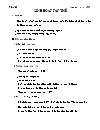 Giáo án Hoạt động ngoài giờ lên lớp - Sinh ho