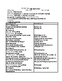 Giáo án Môn Tiếng Việt 1 - Tuần học 16