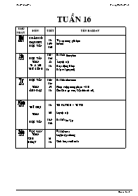 Kế hoạch bài học lớp 1 - Tuần học 16 - Trường TH Tân Phú I