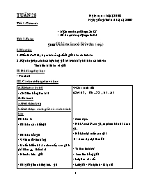 Kế hoạch bài học lớp 1 - Tuần số 28 năm 2009