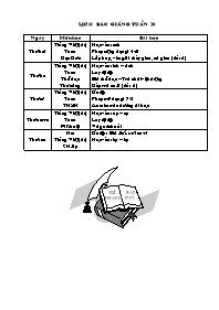 Thiết kế bài dạy môn học lớp 1 - Tuần 20