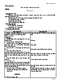 Thiết kế bài học khối 1 - Tuần số 32