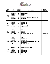 Thiết kế bài học khối lớp 1 - Tuần lễ 5 năm 2007